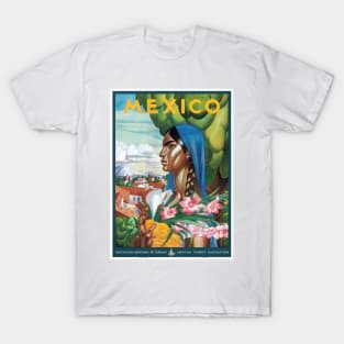 Vintage Travel Poster Mexico Woman T-Shirt